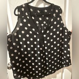 Torrid Black and White Polka Dot Tank Top